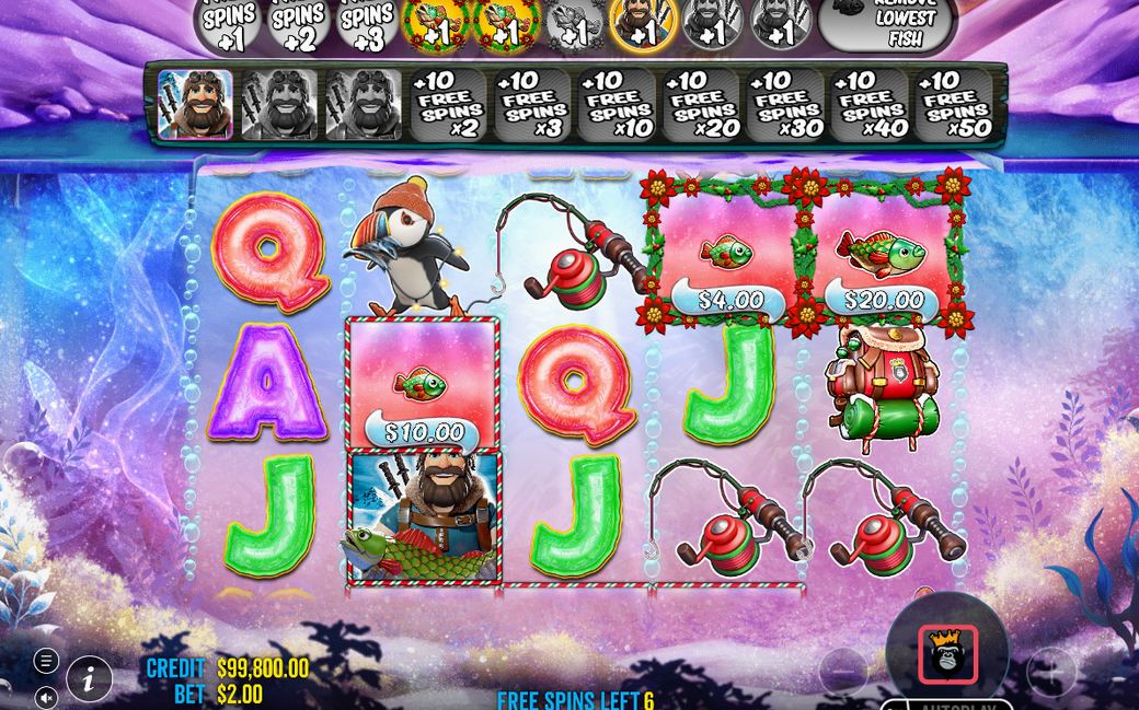 Pink Free Spins reel cells with candy-cane borders