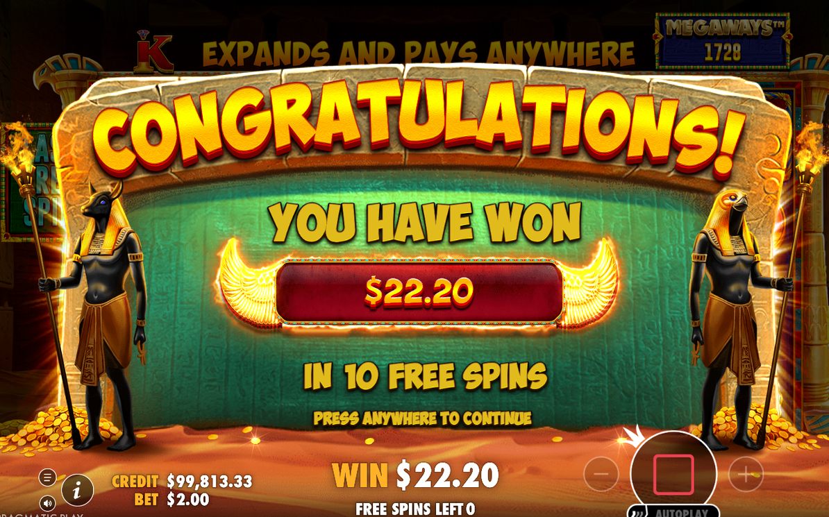 Win screen after a left to right win