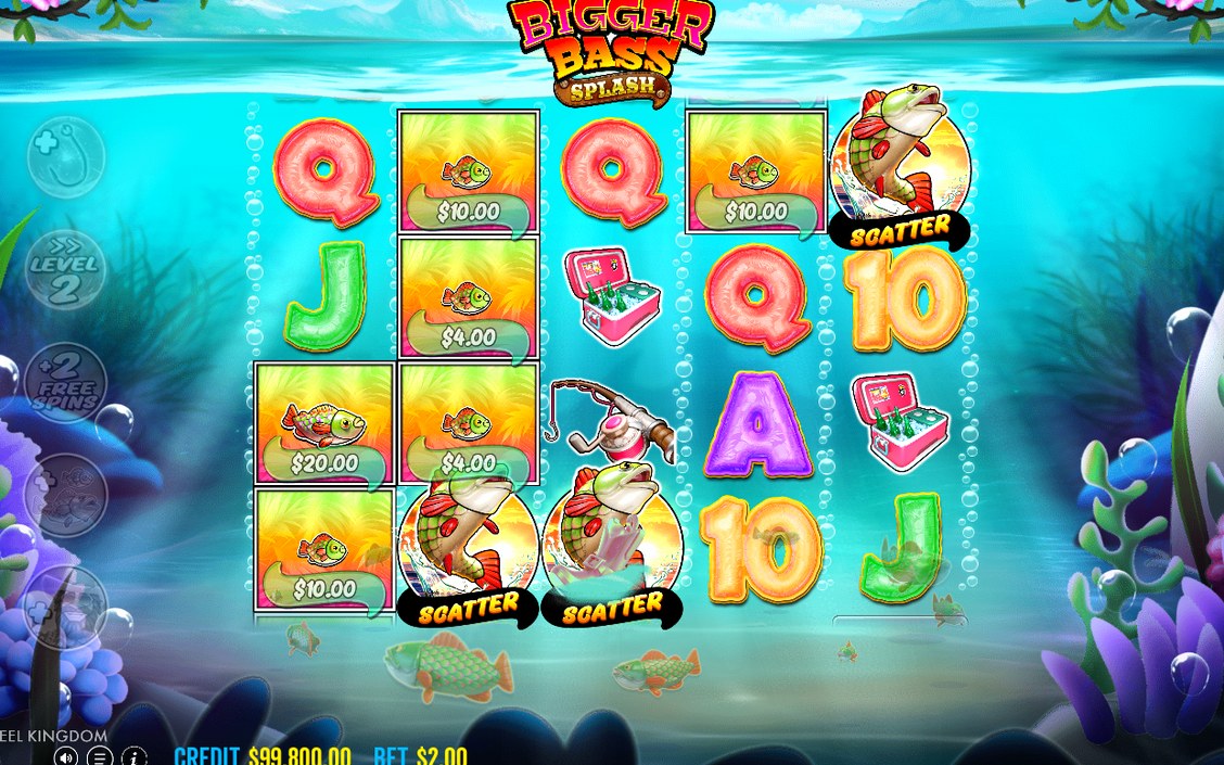 Free Spins screen with spin count and level multiplier
